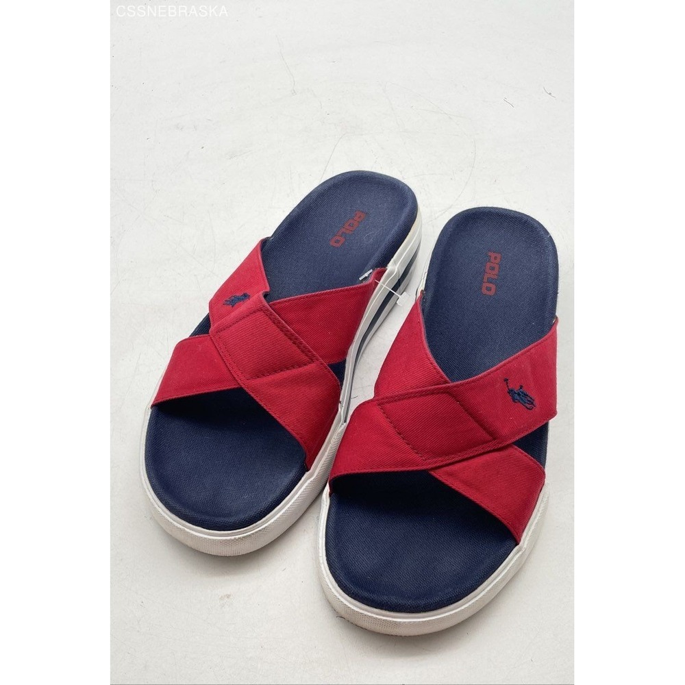 Red Ralph Lauren Polo Slippers‎ - Size 7.5B